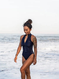 Black one piece swimsuit | The Mentawai - Midnight-Surf Suit-Ocean Soul Bali-Ocean Soul Bali