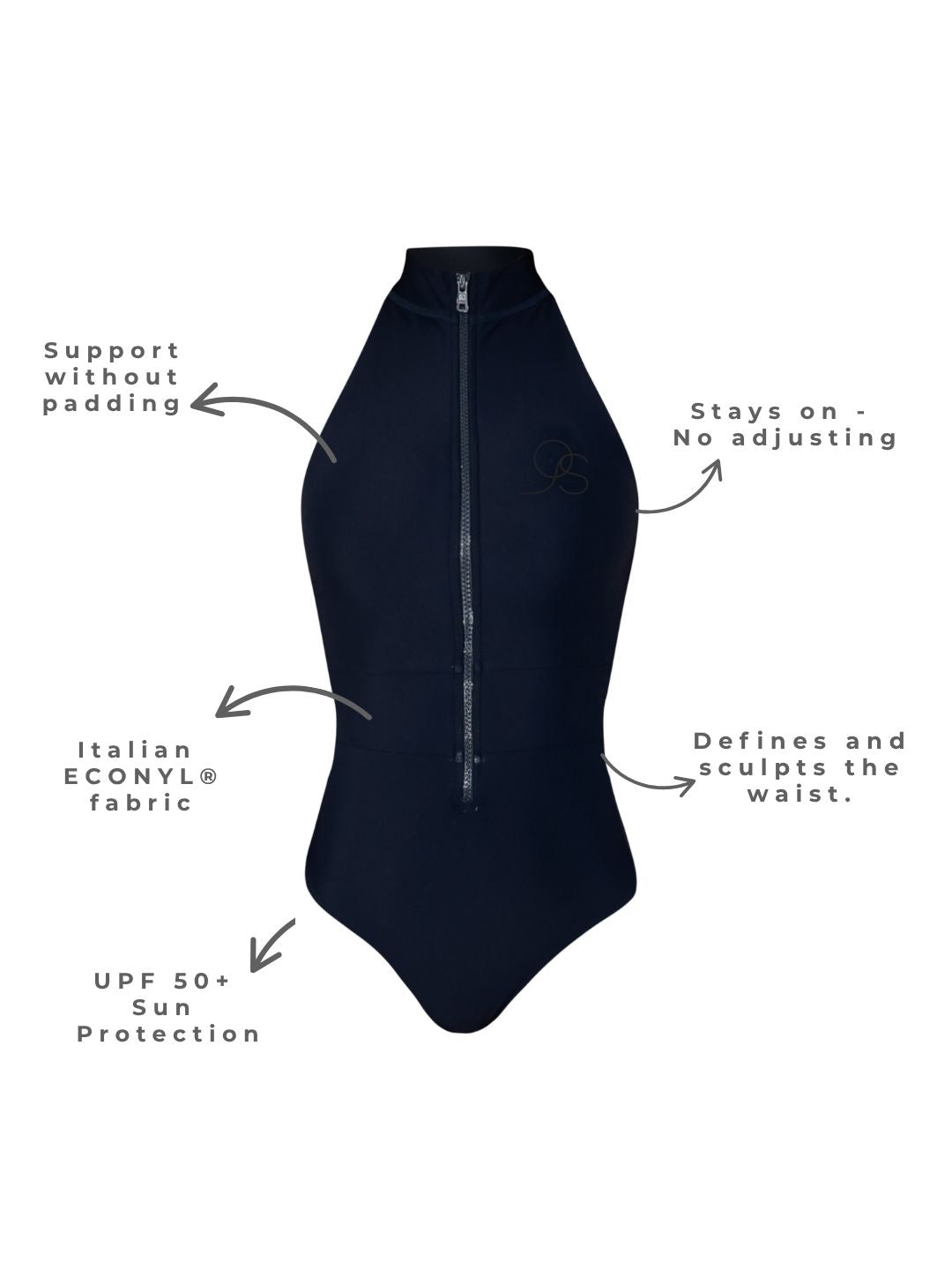 Black one piece swimsuit | The Mentawai in Midnight