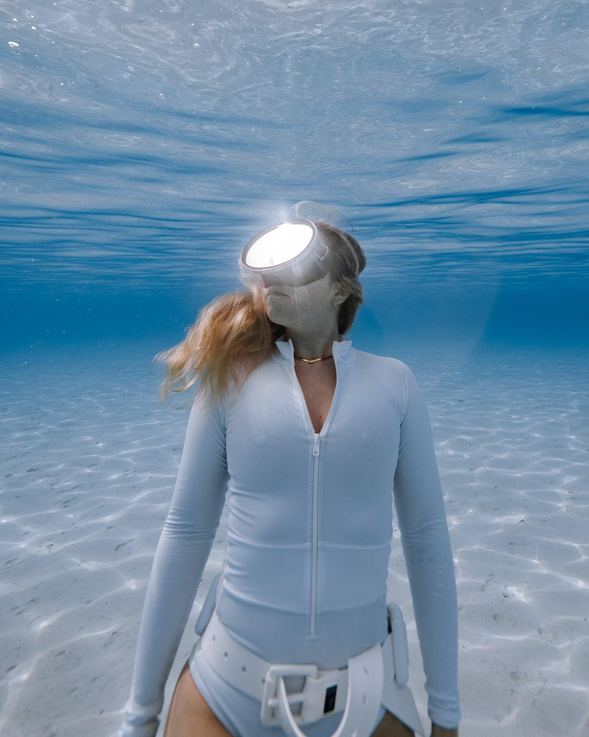 WHITE LONG SLEEVE SWIMSUITS