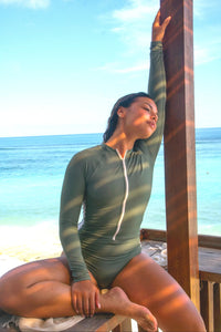 Long sleeve swimsuits| The Sulawesi in Olive