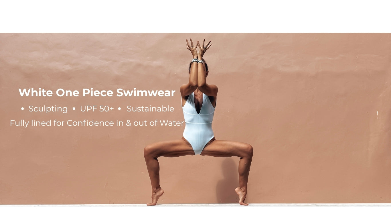 white one piece swimwear