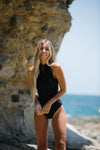 Black one piece swimsuit | The Mentawai in Midnight-Surf Suit-Ocean Soul Swimwear