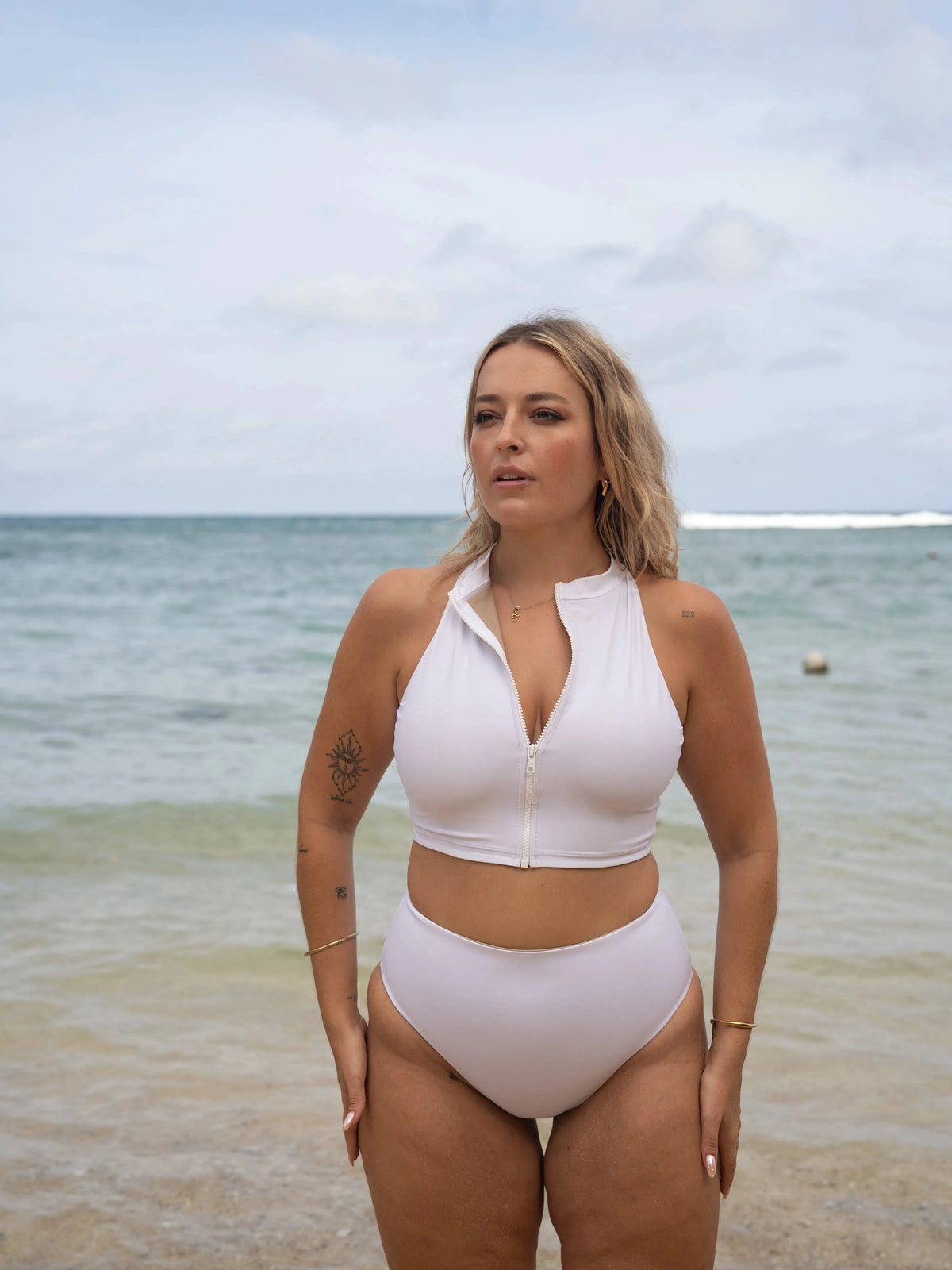 High Waisted Bikini Bottom | The Sumatra | White