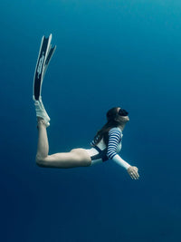 Long Sleeve One Piece Swimsuit | The Sulawesi Snow and Navy-Surf Suit-Ocean Soul Bali-Ocean Soul Bali
