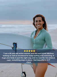 Long sleeve swimwear | The Sulawesi in Olive-long sleeve swimsuit-Ocean Soul Swimwear