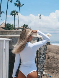 Long Sleeve Swimwear white back | The Sulawesi in Snow