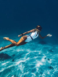 One Piece Swimsuit | The Mentawai in Snow & Navy