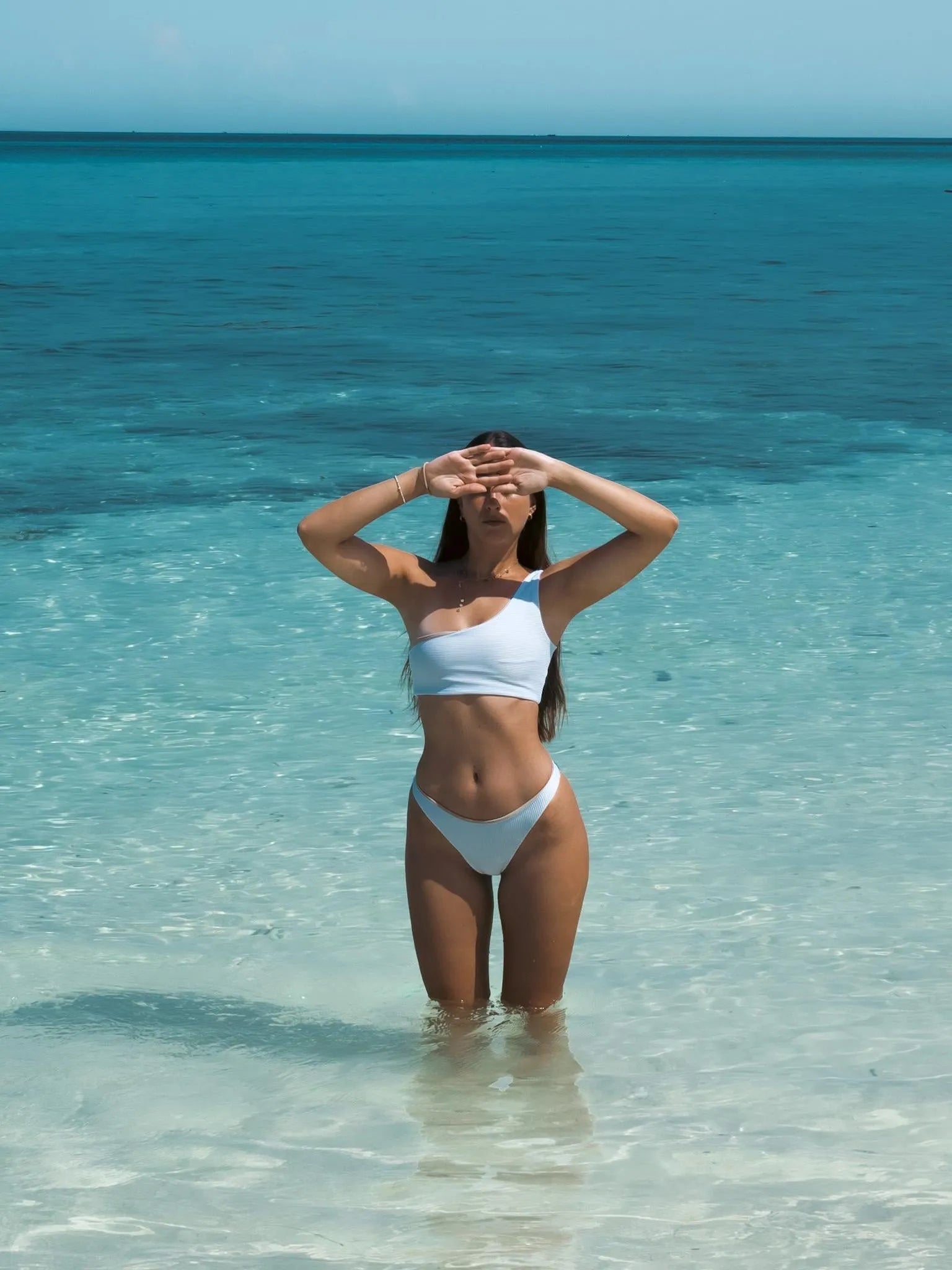 white one shoulder bikini top | The Banyak | Ocean Soul
