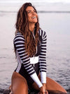 Sulawesi Long Sleeve Swimsuit - Grey Onyx - Ocean Soul Bali - Sustainable Swimwear